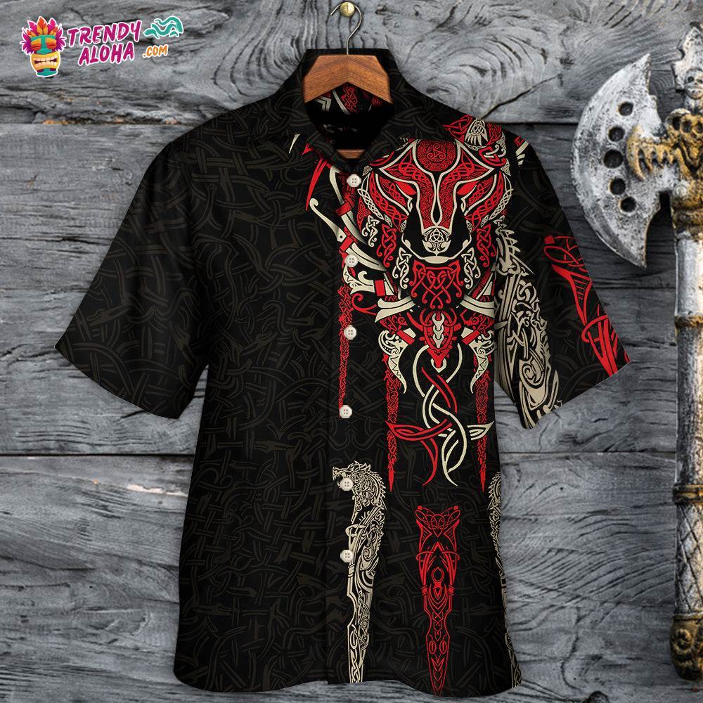Viking Fenrir Wolf Head Norse Celtic Hawaiian Shirt – Trendy Aloha