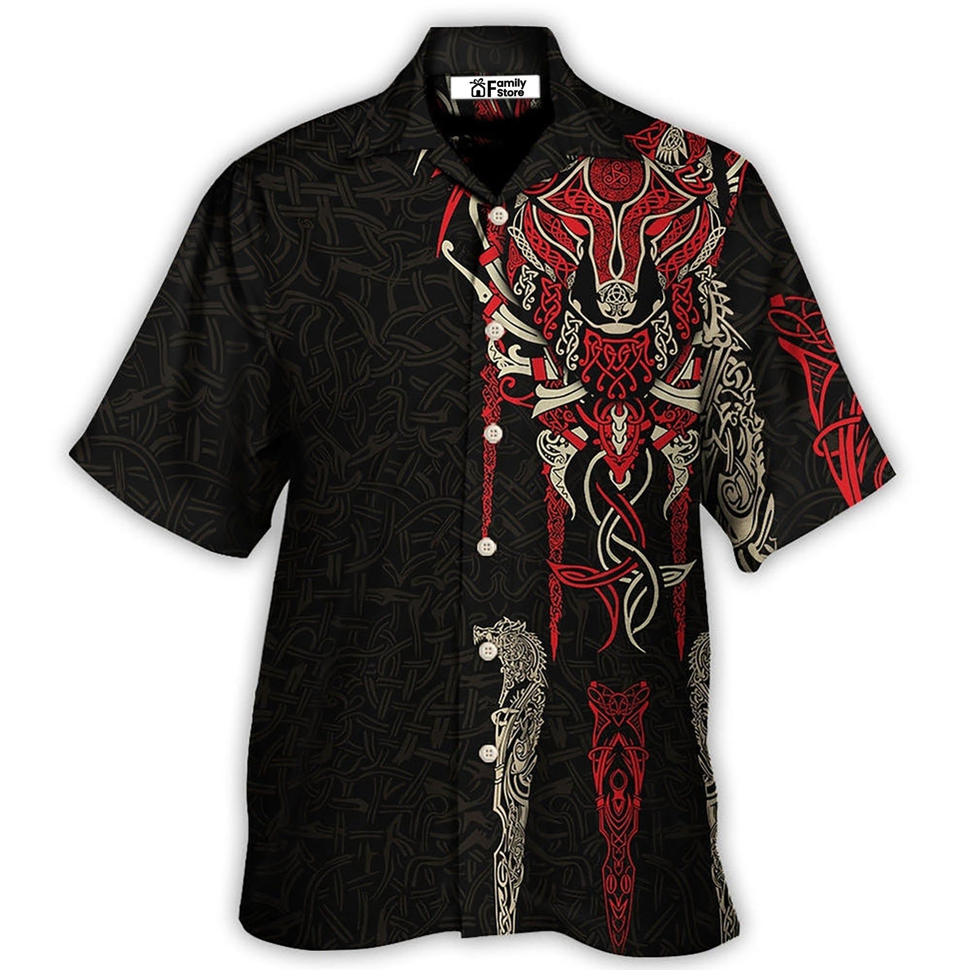 Viking Fenrir Wolf Head Norse Celtic Hawaiian Shirt Viking Fenrir Wolf Head Norse Celtic Hawaiian Shirt