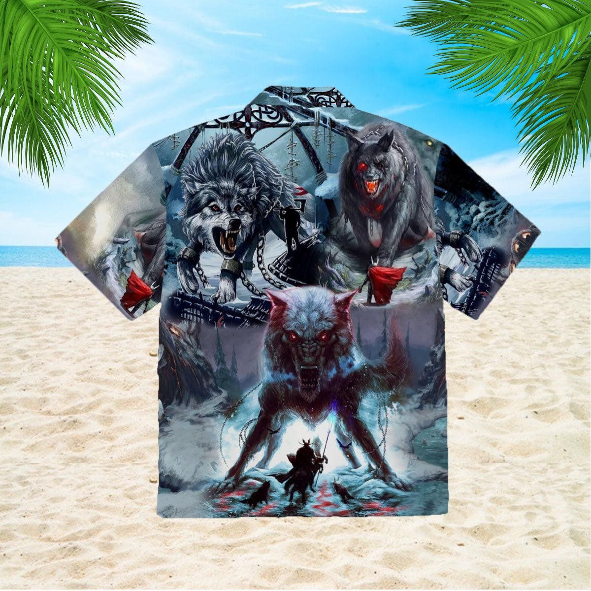 Viking Fenrir Wolf Trendy Hawaiian Shirt