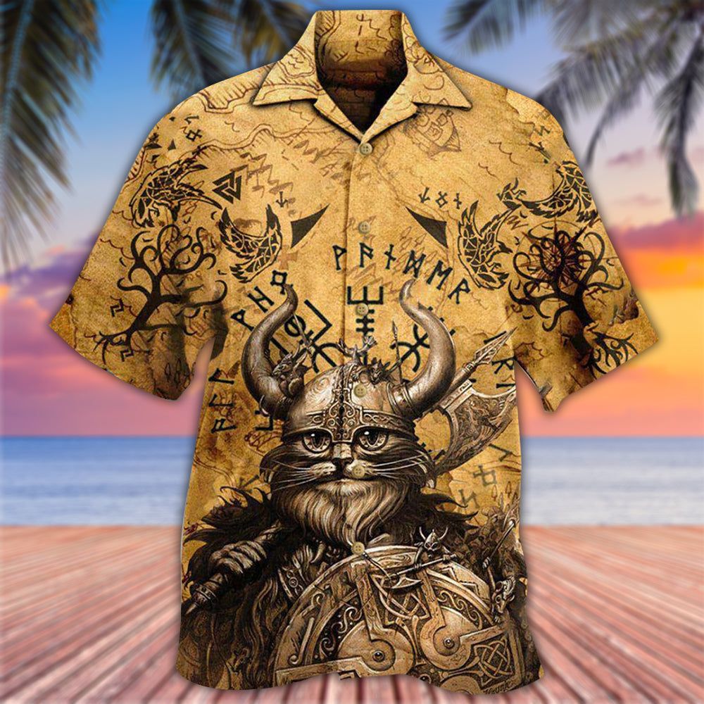 Viking Good Meows Go To Heaven Bad Meows Go To Valhalla Hawaiian Shirt