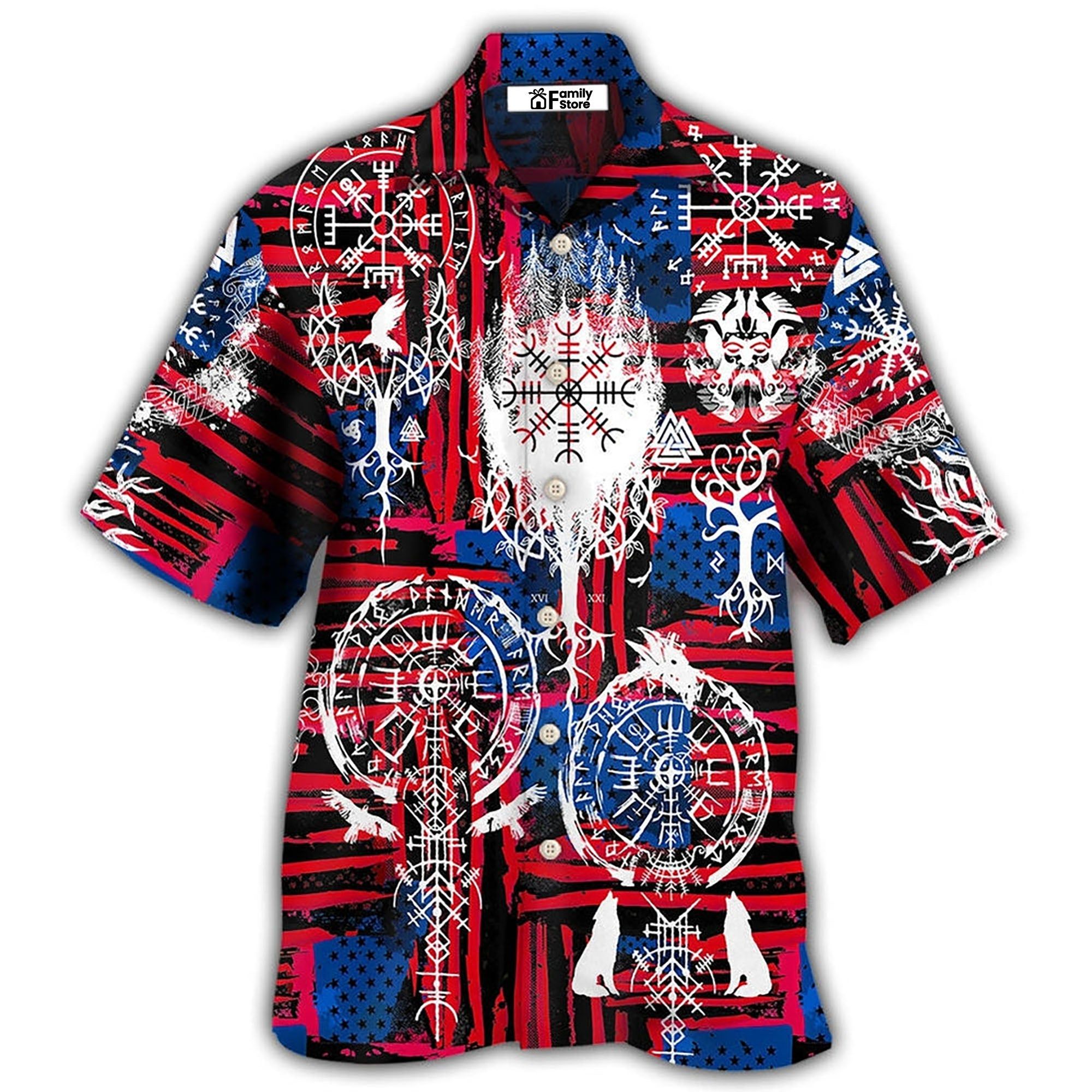 Viking Independence Day Compass Vegvisir Hawaiian Shirt Viking Independence Day Compass Vegvisir Hawaiian Shirt