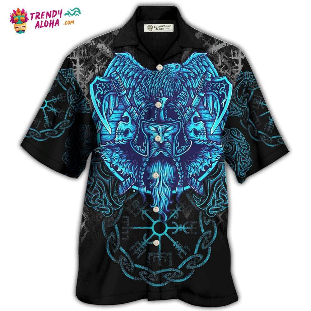 Viking King Blue Art Hawaiian Shirt – Trendy Aloha Viking King Blue Art Hawaiian Shirt – Trendy Aloha