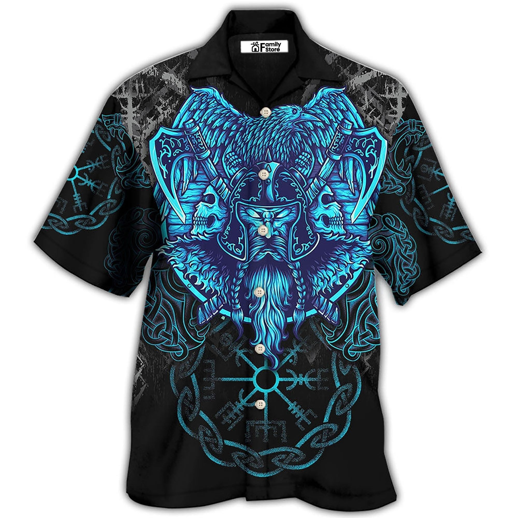 Viking King Blue Art Hawaiian Shirt Viking King Blue Art Hawaiian Shirt