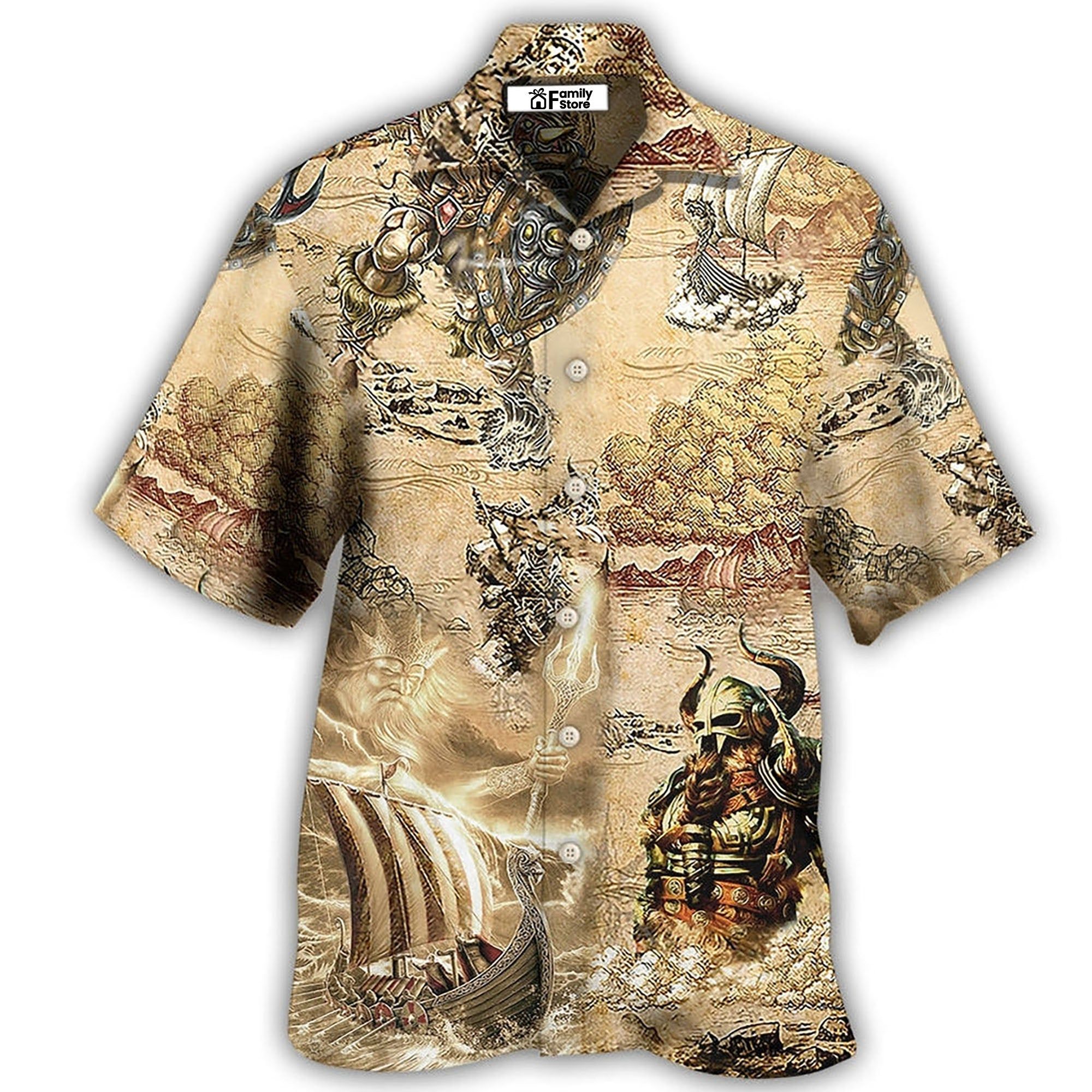 Viking Map War Vintage Hawaiian Shirt
