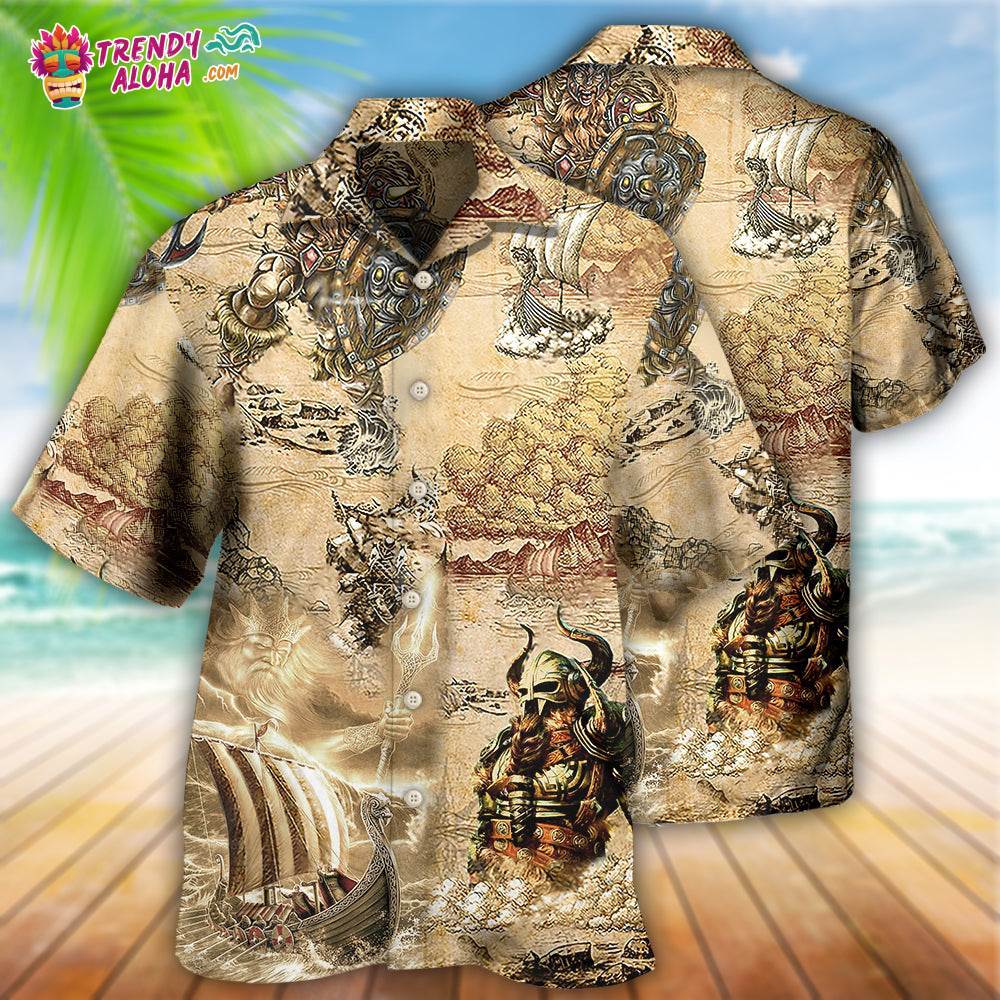 Viking Map War Vintage Hawaiian Shirt – Trendy Aloha