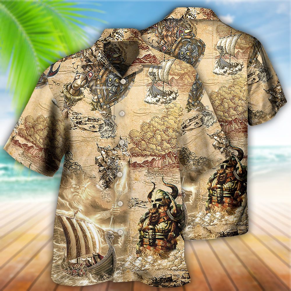 Viking Map War Vintage Hawaiian Shirt
