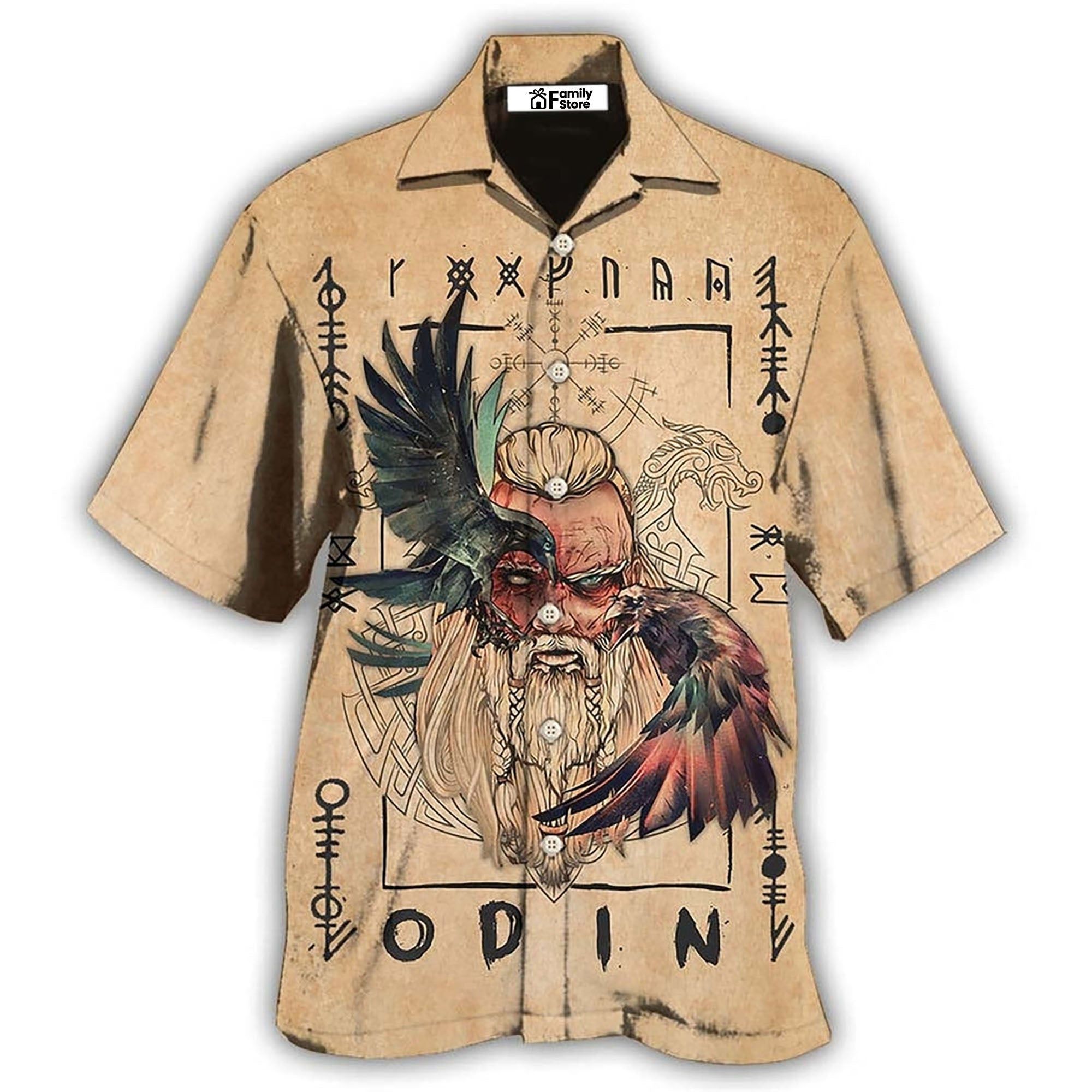 Viking Odin Sign Old Man Viking Hawaiian Shirt Viking Odin Sign Old Man Viking Hawaiian Shirt