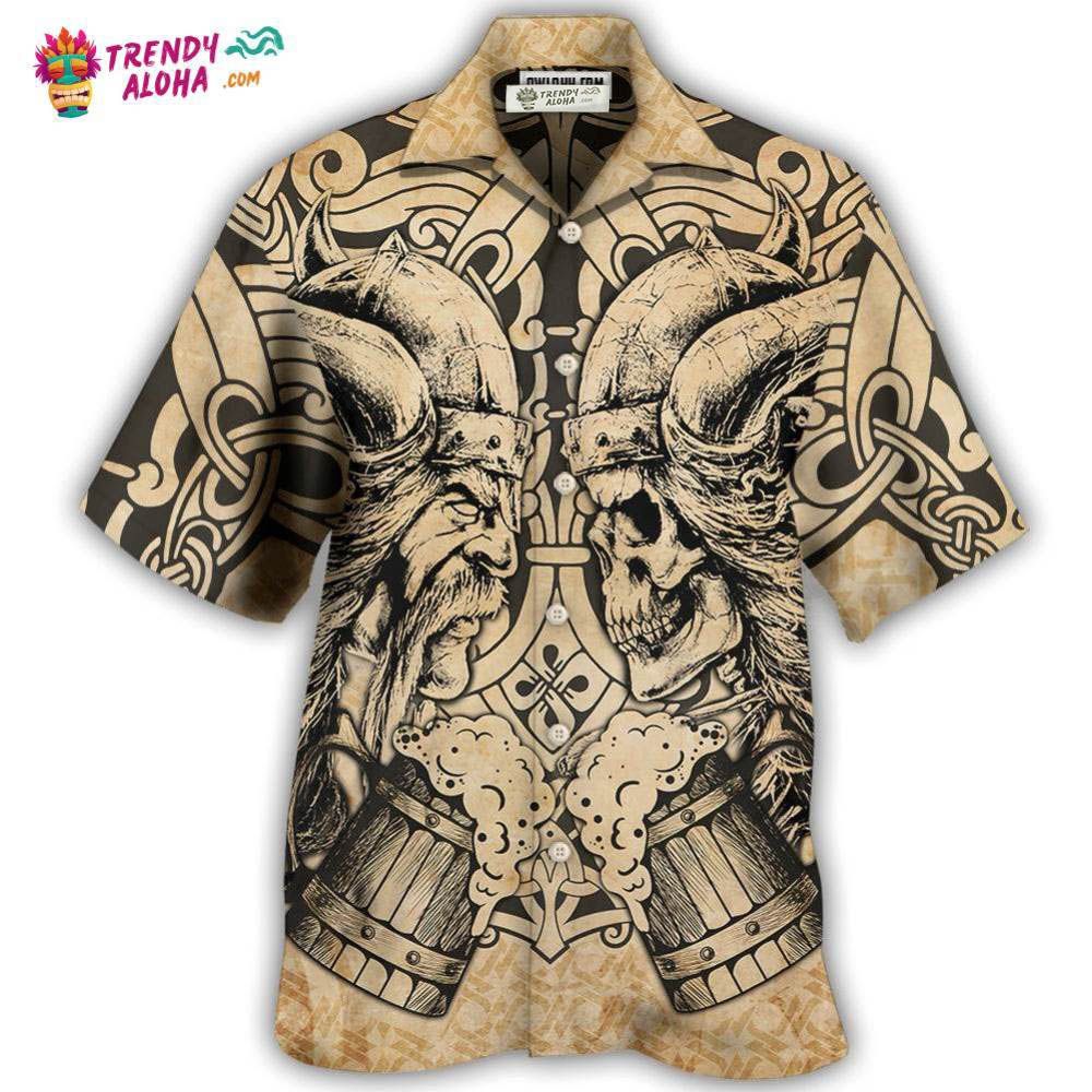 Viking Old Man With Skull Vintage Hawaiian Shirt – Trendy Aloha Viking Old Man With Skull Vintage Hawaiian Shirt – Trendy Aloha