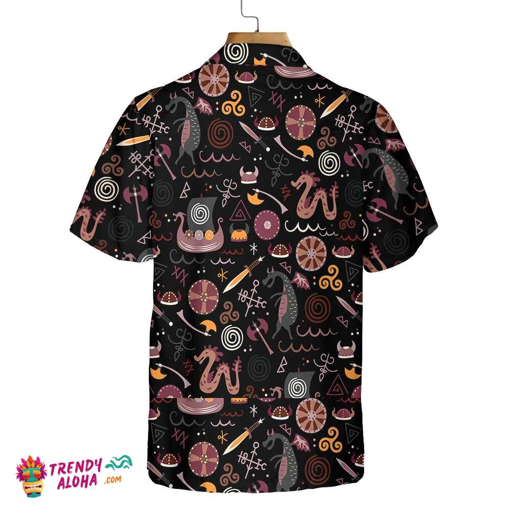 Viking Pattern Hawaiian Shirt, Funny Viking Style Shirt For Men And Women Viking Pattern Hawaiian Shirt, Funny Viking Style Shirt For Men And Women