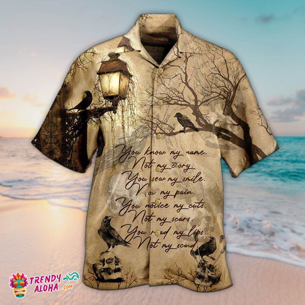 Viking Raven You Know My Name Not My Story Hawaiian Aloha Beach Shirt