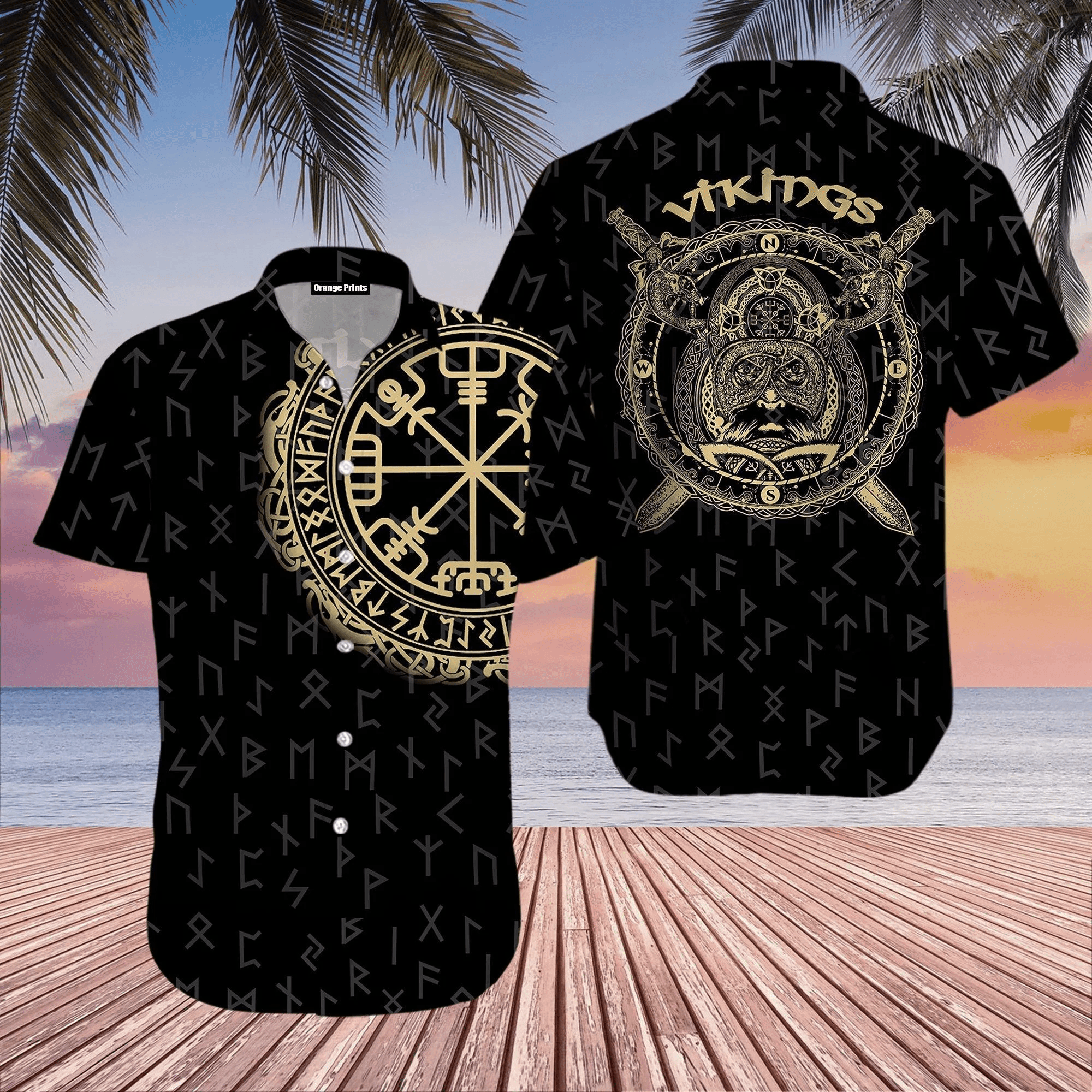 Viking Runes Of Protection Hawaiian Shirt For