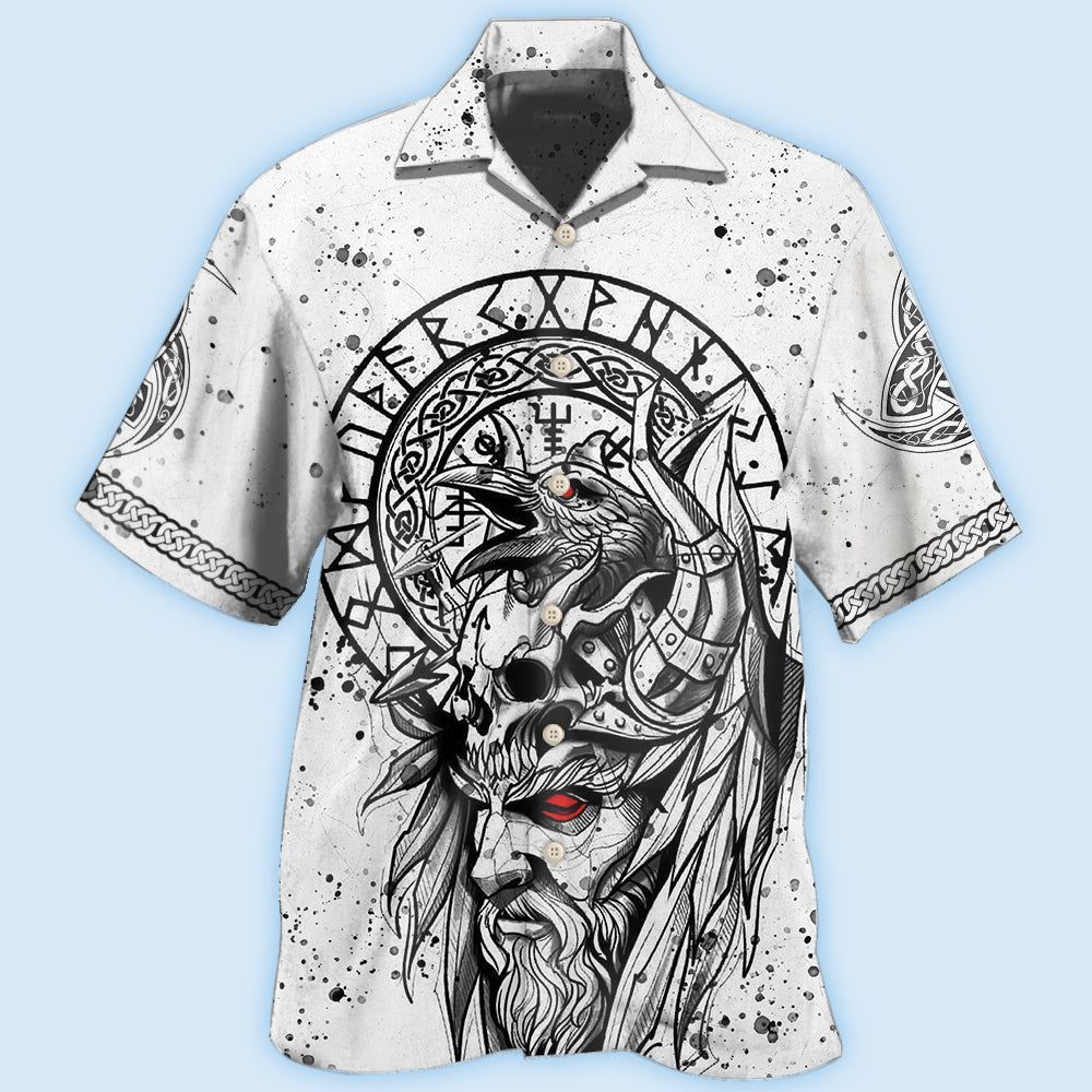 Viking Victory Black And White Style Hawaiian Shirt