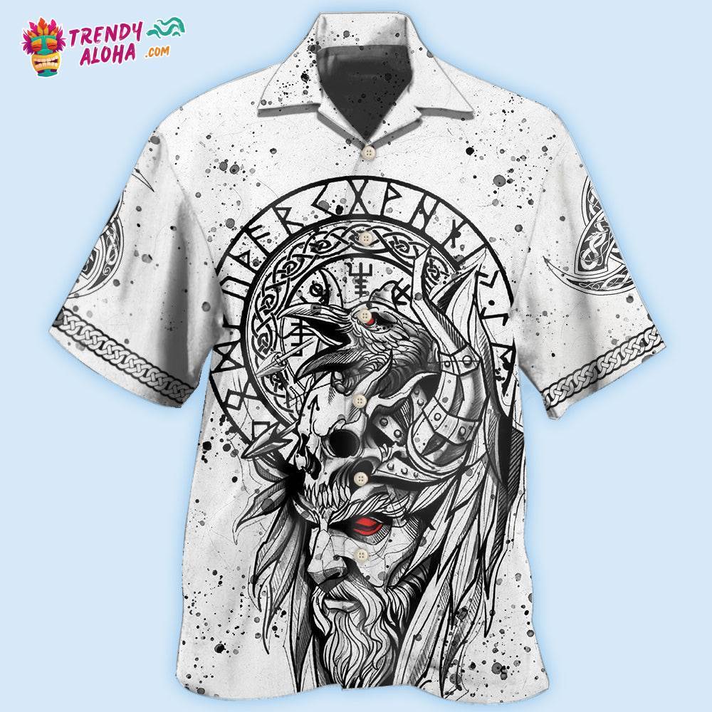 Viking Victory Black And White Style Hawaiian Shirt – Trendy Aloha
