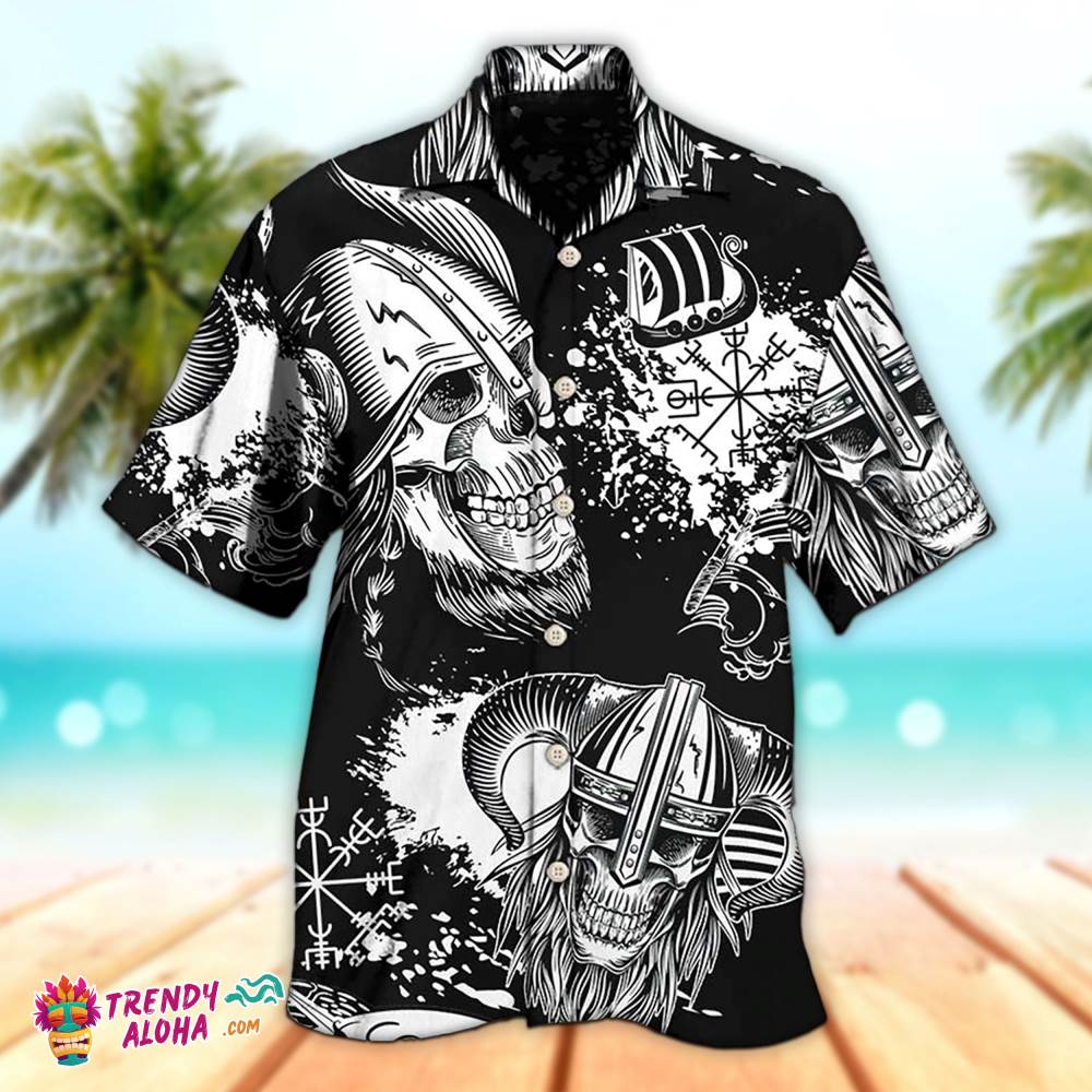 Viking Victory Life Black Style Hawaiian Aloha Beach Shirt