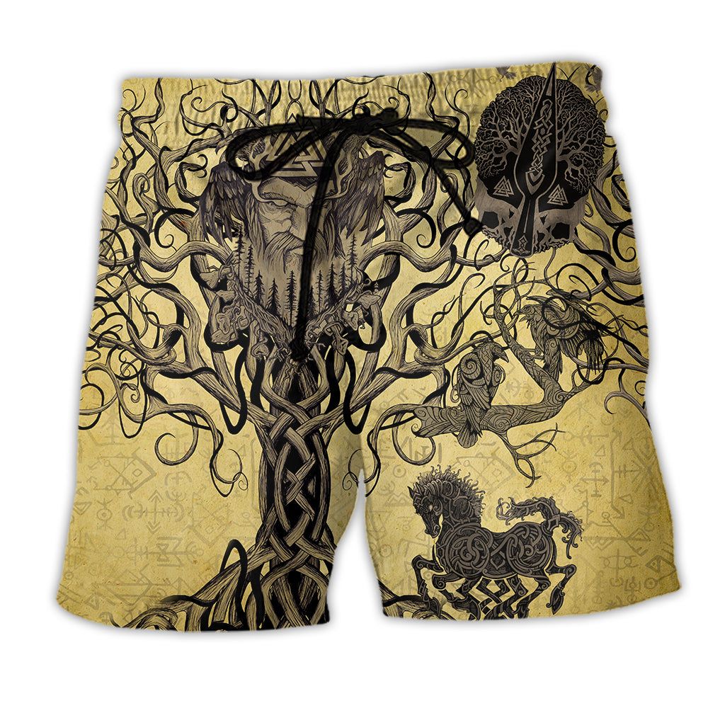 Viking Victory Life Style With Vintage Style Trendy Aloha Hawaiian Beach Shorts Viking Victory Life Style With Vintage Style Trendy Aloha Hawaiian Beach Shorts