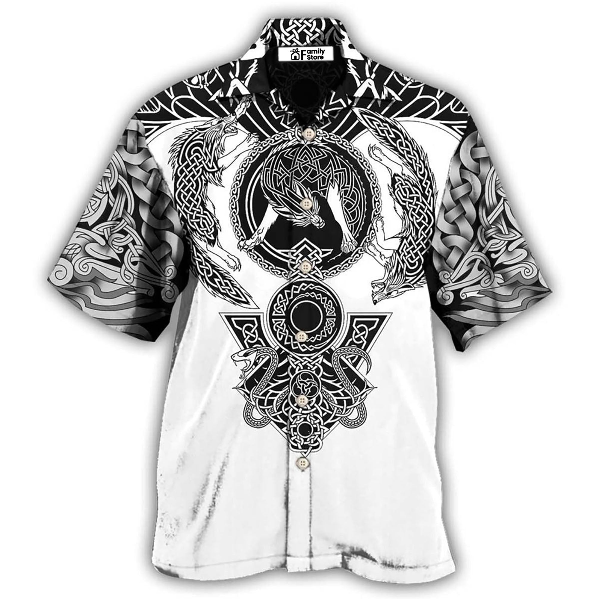 Viking Warrior Blood Black And White Hawaiian Shirt