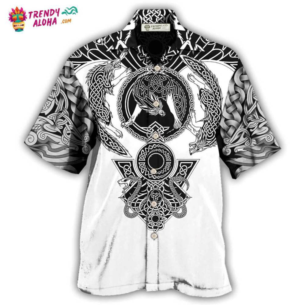 Viking Warrior Blood Black And White Hawaiian Shirt – Trendy Aloha