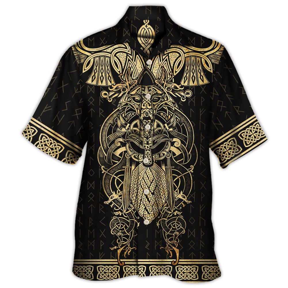 Viking Warrior The Raven Yellow Of Odin Hawaiian Shirt