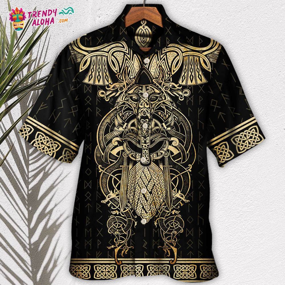 Viking Warrior The Raven Yellow Of Odin Hawaiian Shirt – Trendy Aloha