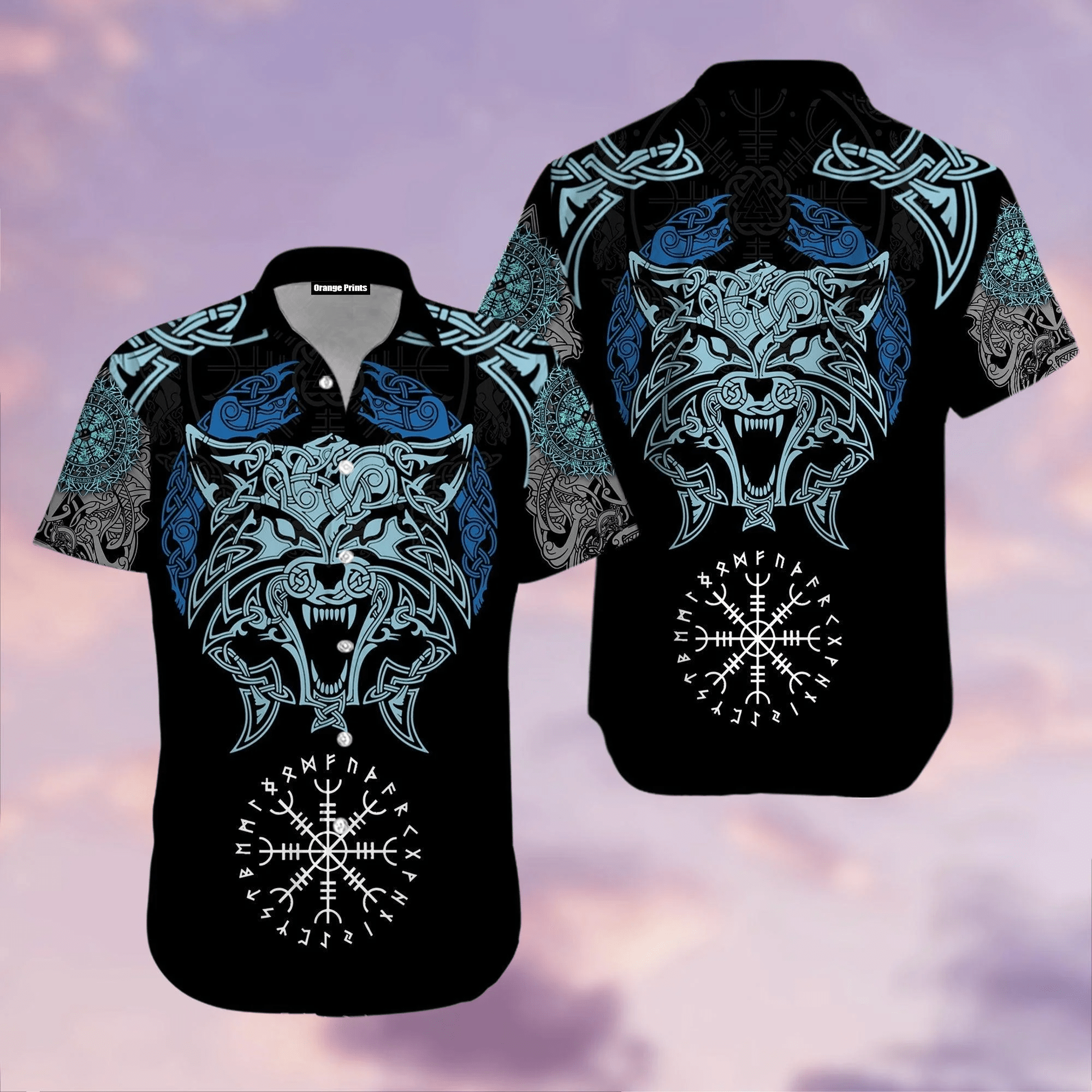 Viking Wolf Tattoo Trendy Hawaiian Shirt For