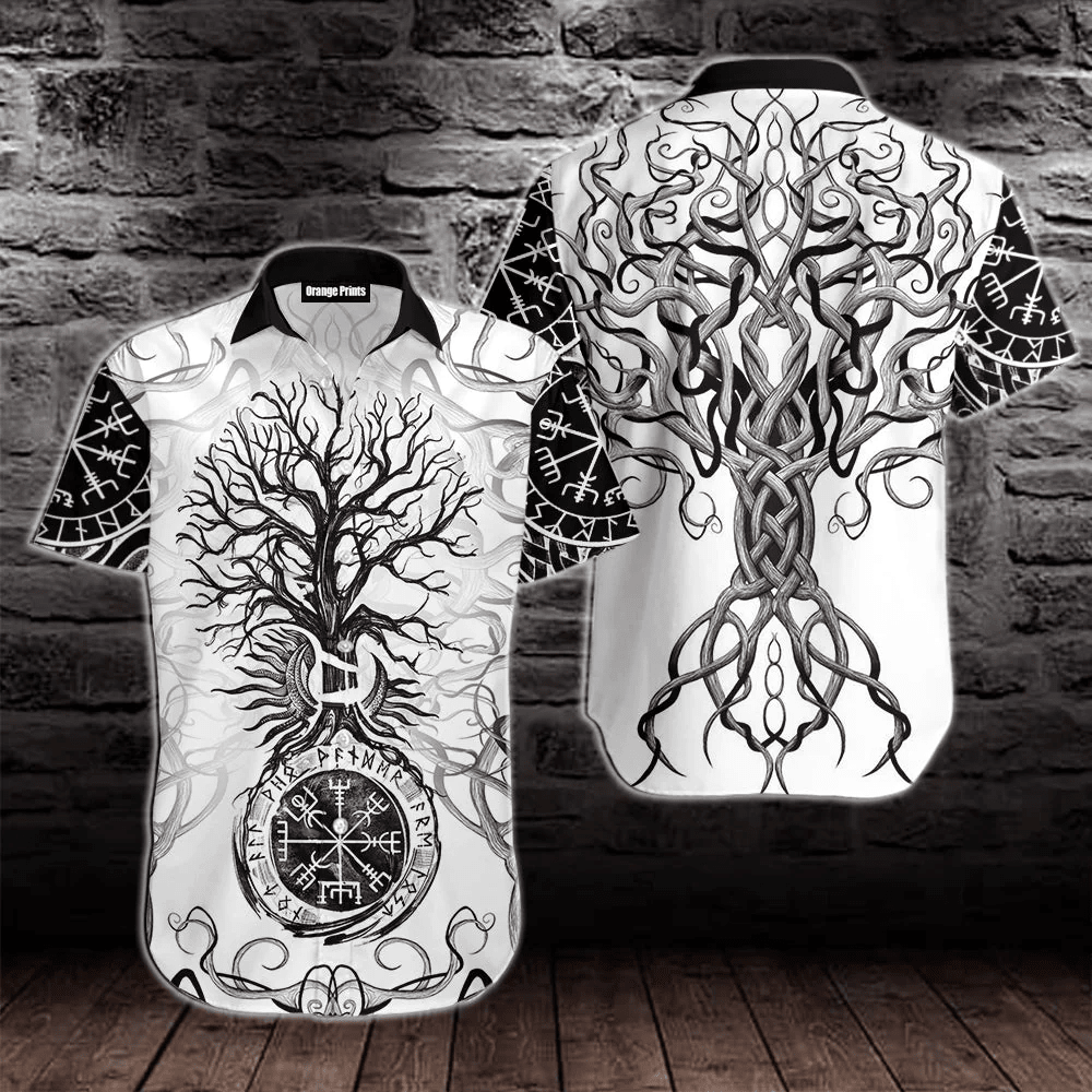 Vikings Tree Of Life Tattoo Hawaiian Shirt For