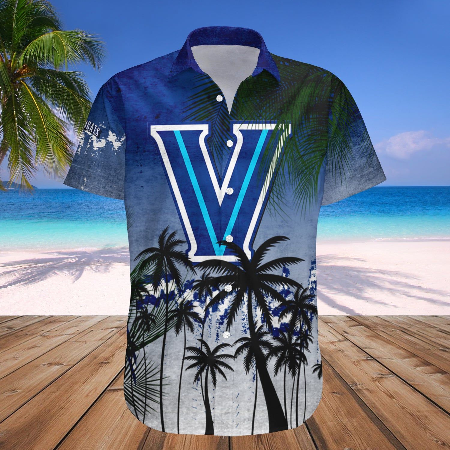 Villanova Wildcats Hawaii Shirt Coconut Tree Tropical Grunge – NCAA