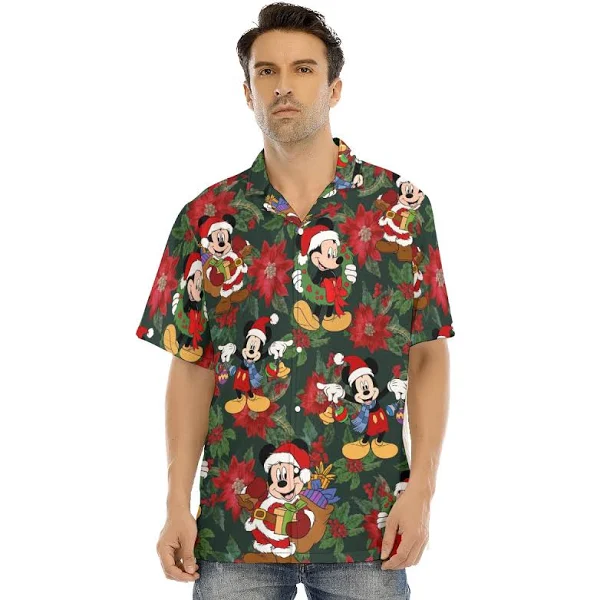 Vinco Mickey Elegance Hawaiian Shirts Disney Christmas Series Celebration Vinco Mickey Elegance Hawaiian Shirts Disney Christmas Series Celebration