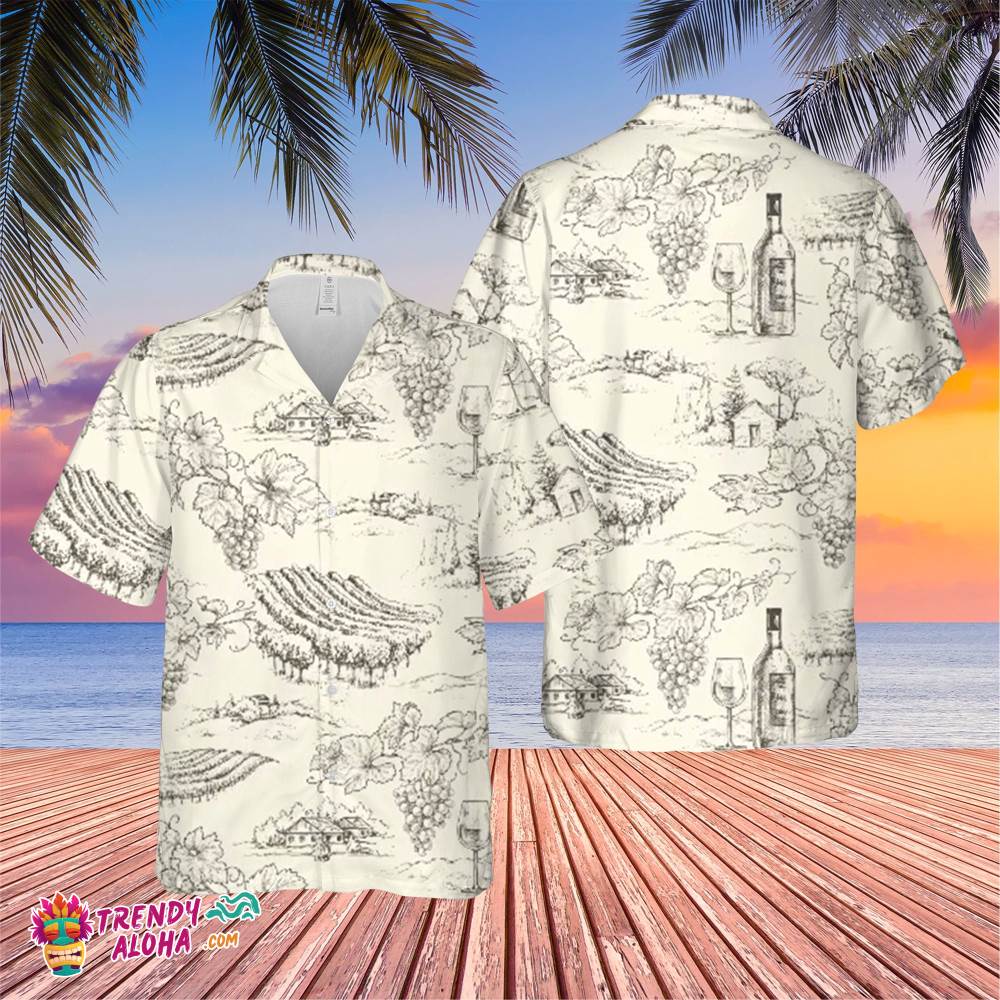 Vineyard Filed Trending Hawaiian Shirt, Summer Vacation Hawaiian Shirt