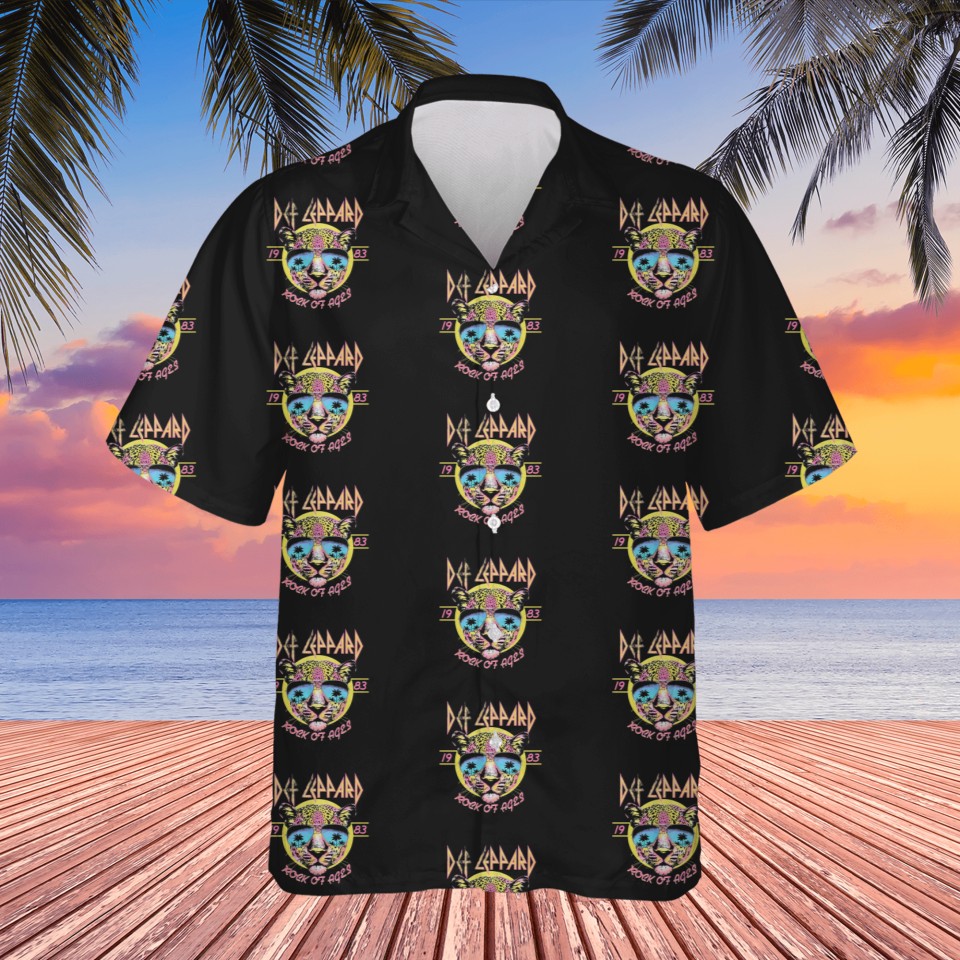 Vintage Band Def Leppard Concert Merch Collector’s Item Def Leppard Hawaiian Shirt