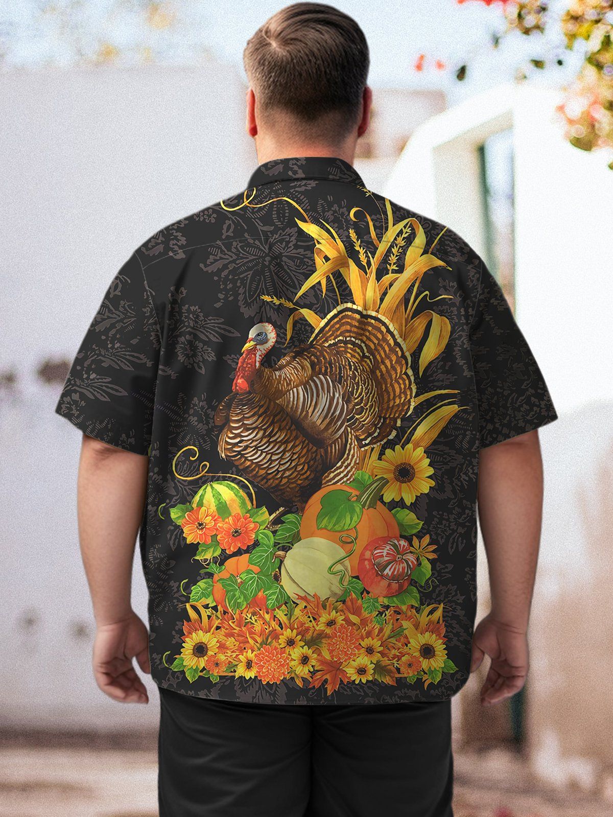Vintage Big & Tall Foods Hawaiian Shirt Turkey Fruit & Flower Hawaiian Shirt