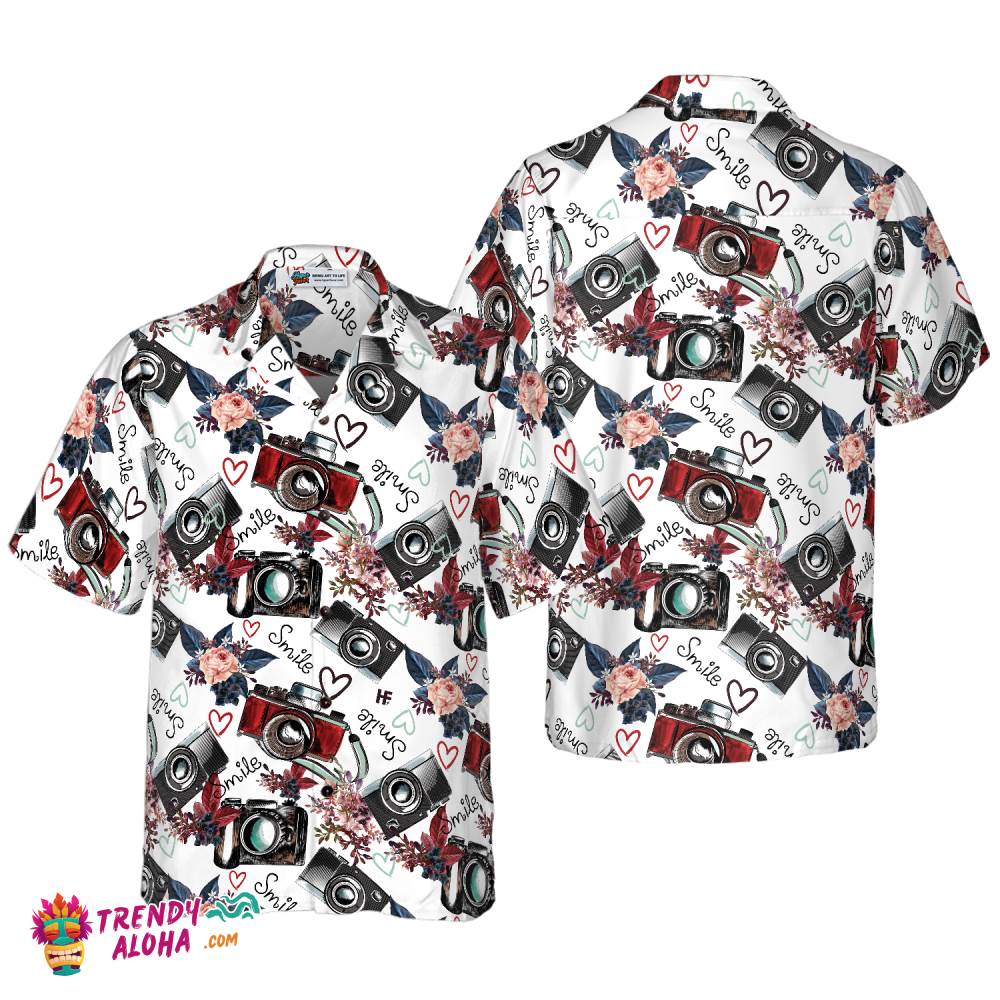 Vintage Camera Pattern Hawaiian Shirt Vintage Camera Pattern Hawaiian Shirt
