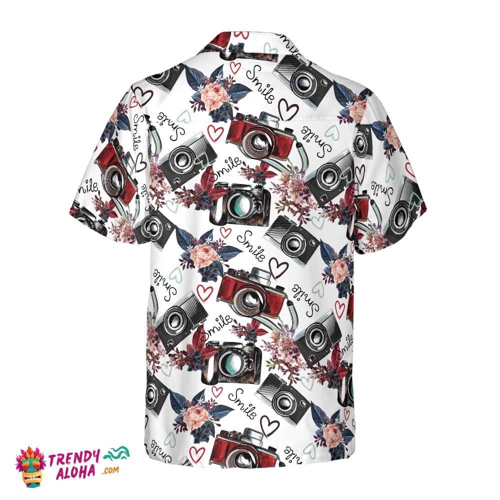 Vintage Camera Pattern Hawaiian Shirt