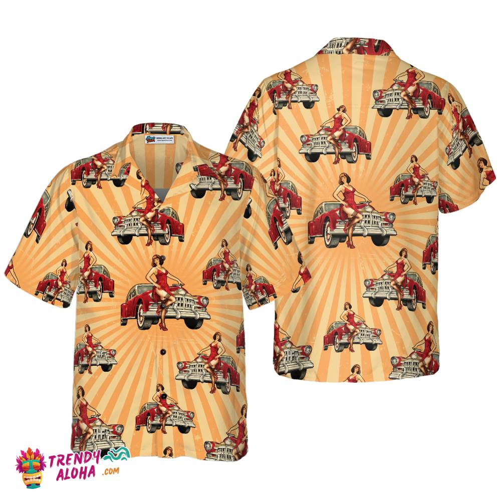 Vintage Car And Chick For Dinner Hawaiian Shirt Vintage Car And Chick For Dinner Hawaiian Shirt