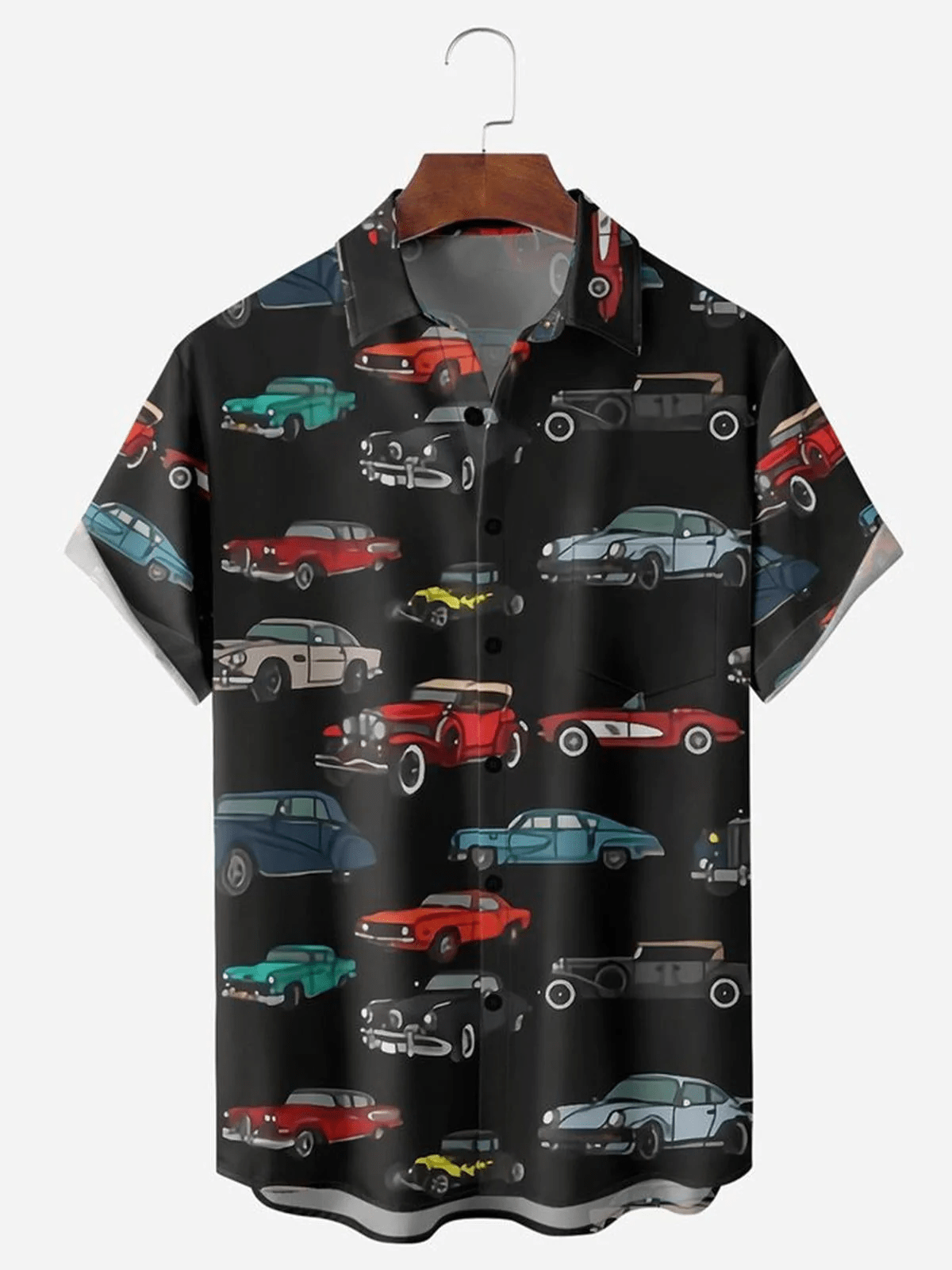 Vintage Car Chest Pocket Men’s Trendy Hawaiian Shirts