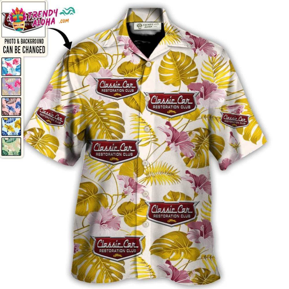 Vintage Car Club You Want Tropical Style Custom Photo – Hawaiian Shirt – Personalized Photo Gifts Hawaiian Shirt – Trendy Aloha