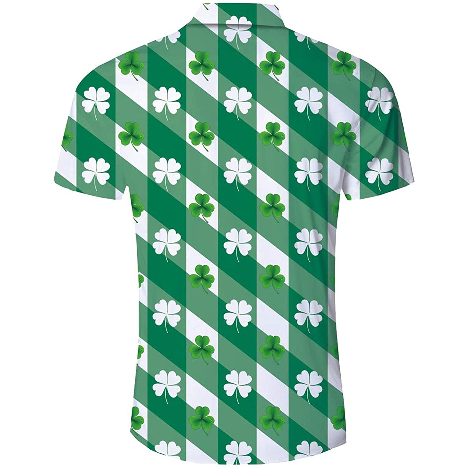 Vintage Clover St Patrick’s Day Hawaiian Shirt Retro Irish Holiday Themed Green Shamrock Print