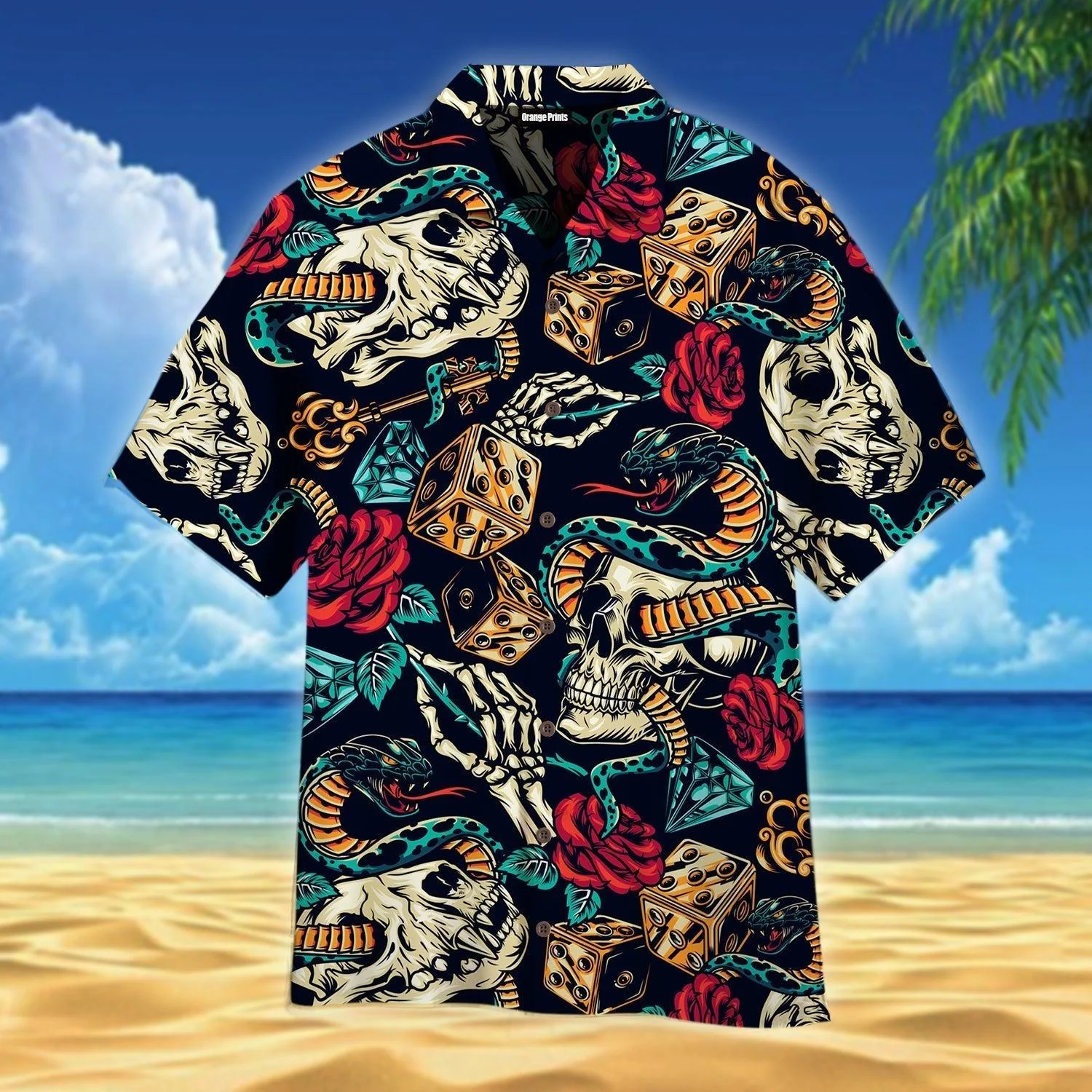 Vintage Colorful Skull Trendy Hawaiian Shirt For
