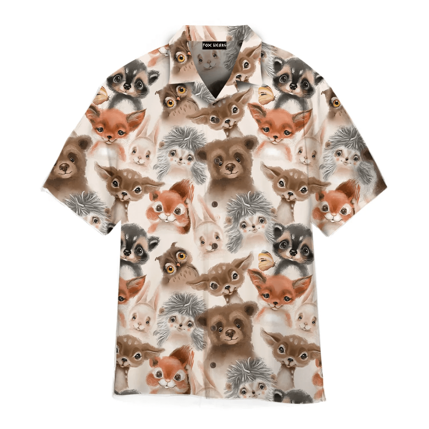 Vintage Colorwater Animals In Forest Hawaiian Shirt For Aloha Shirt