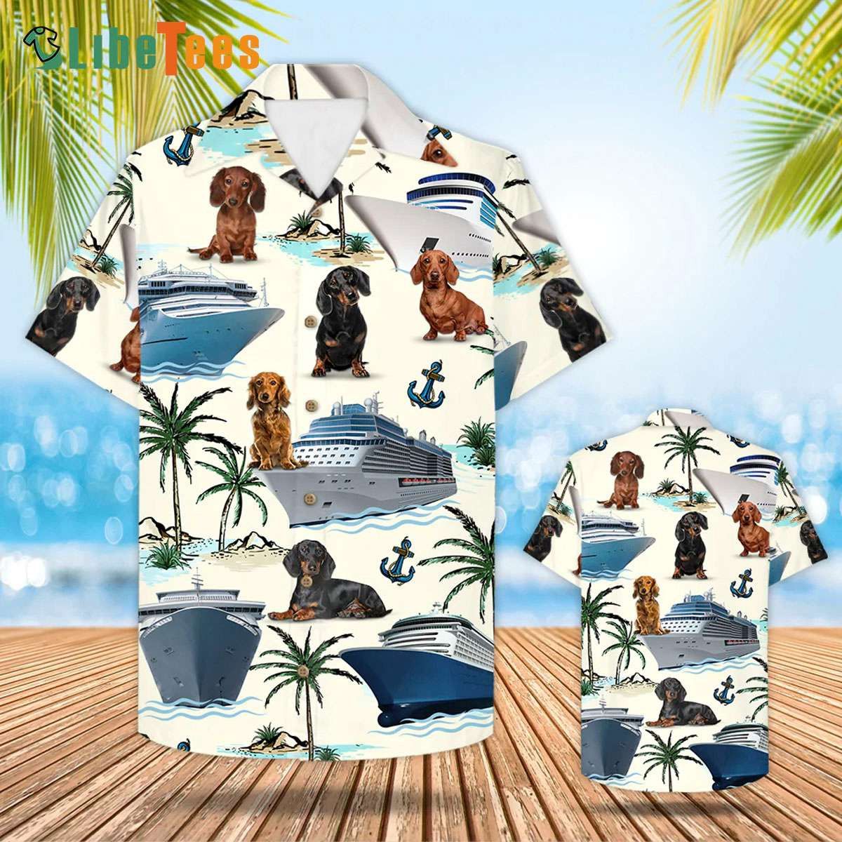 Vintage Dachshund Cruising Adventure Hawaiian Shirt