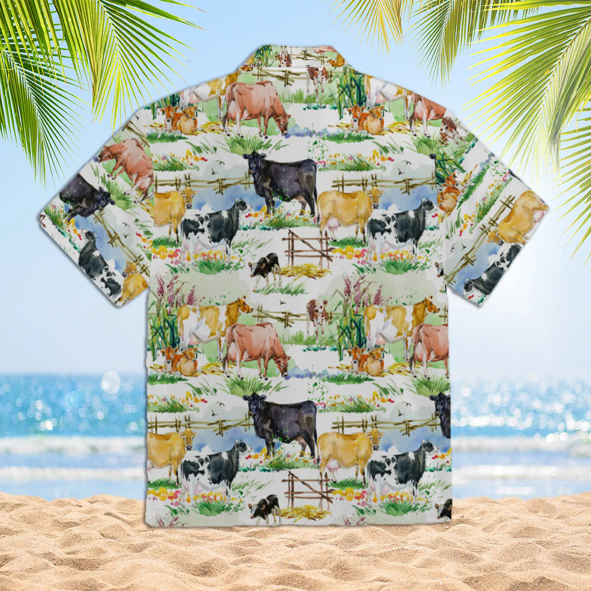 Vintage Dairy Cows On Glade Trendy Hawaiian Shirt