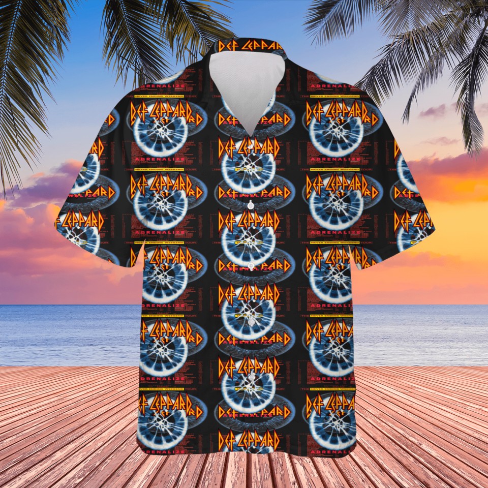 Vintage Def Leppard Hysteria Concert Tour 1988 Design Def Leppard Hawaiian Shirt