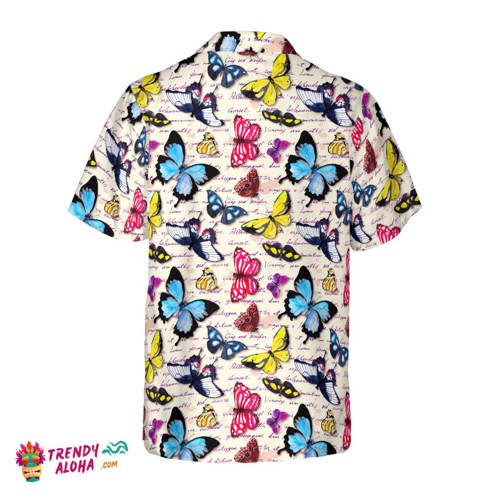 Vintage Exotic Butterflies Hawaiian Shirt