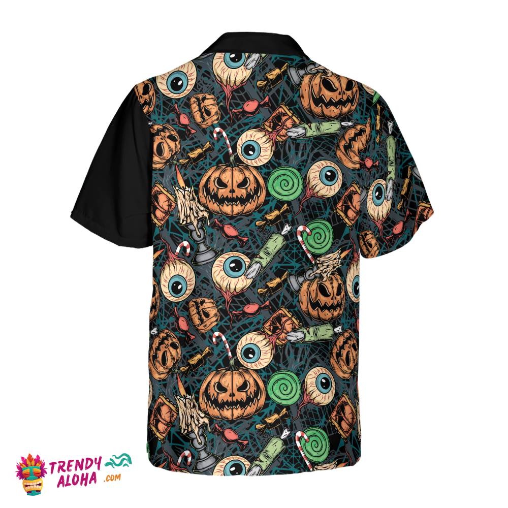 Vintage Halloween Scary Pumpkin Hawaiian Shirt