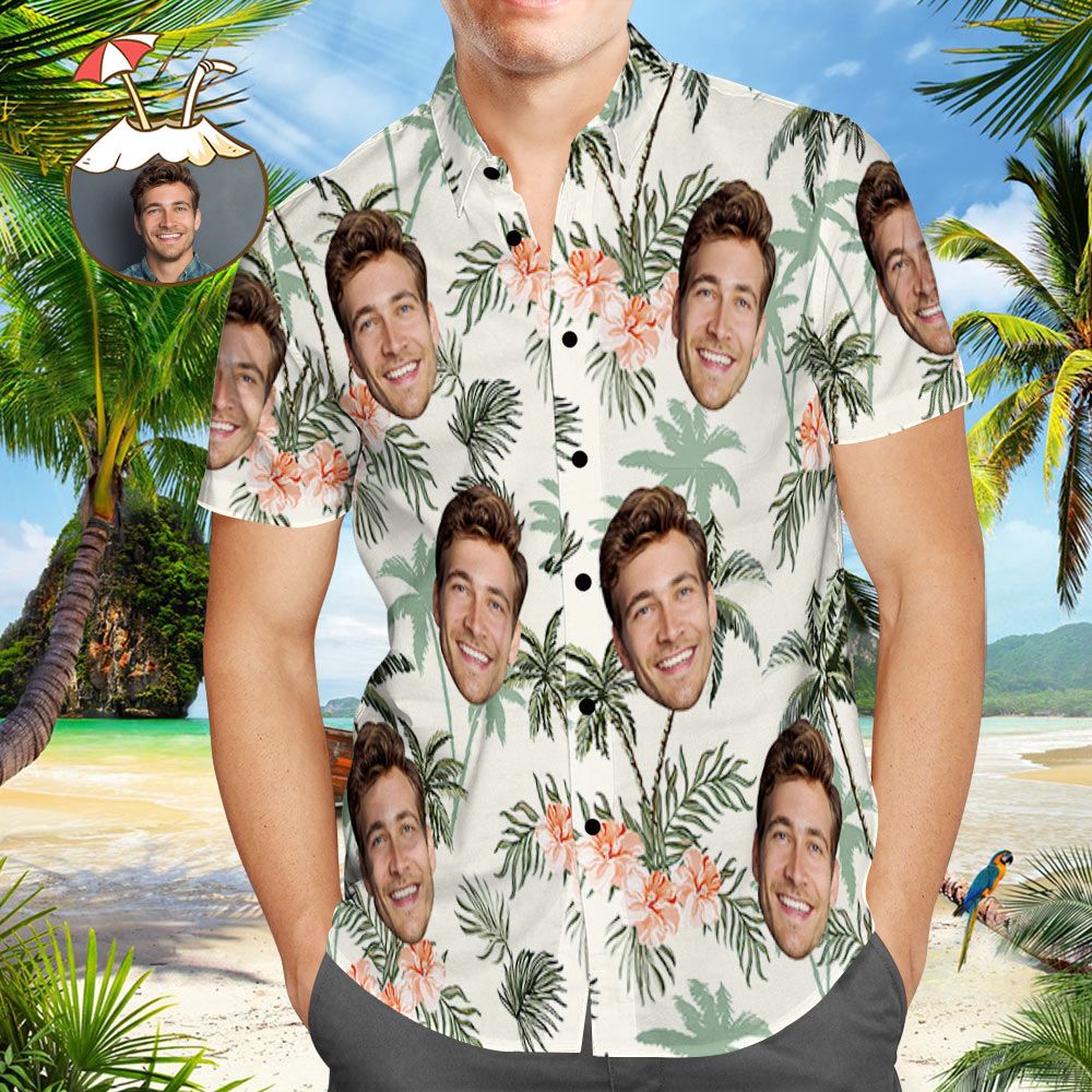 Vintage Hawaiian Beach Shirts With Custom Photo & Print Button-Down Shirt Vintage Hawaiian Beach Shirts With Custom Photo & Print Button-Down Shirt