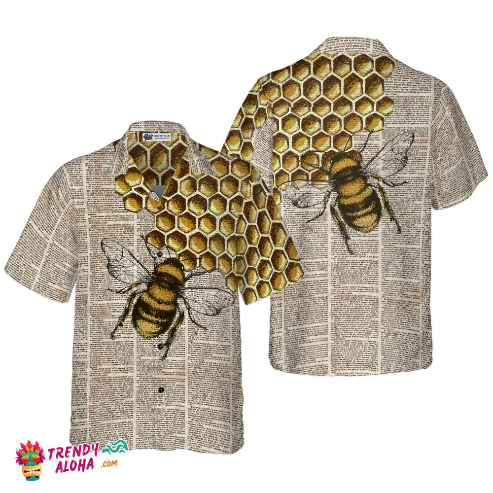 Vintage Honey Bee Hawaiian Shirt Vintage Honey Bee Hawaiian Shirt