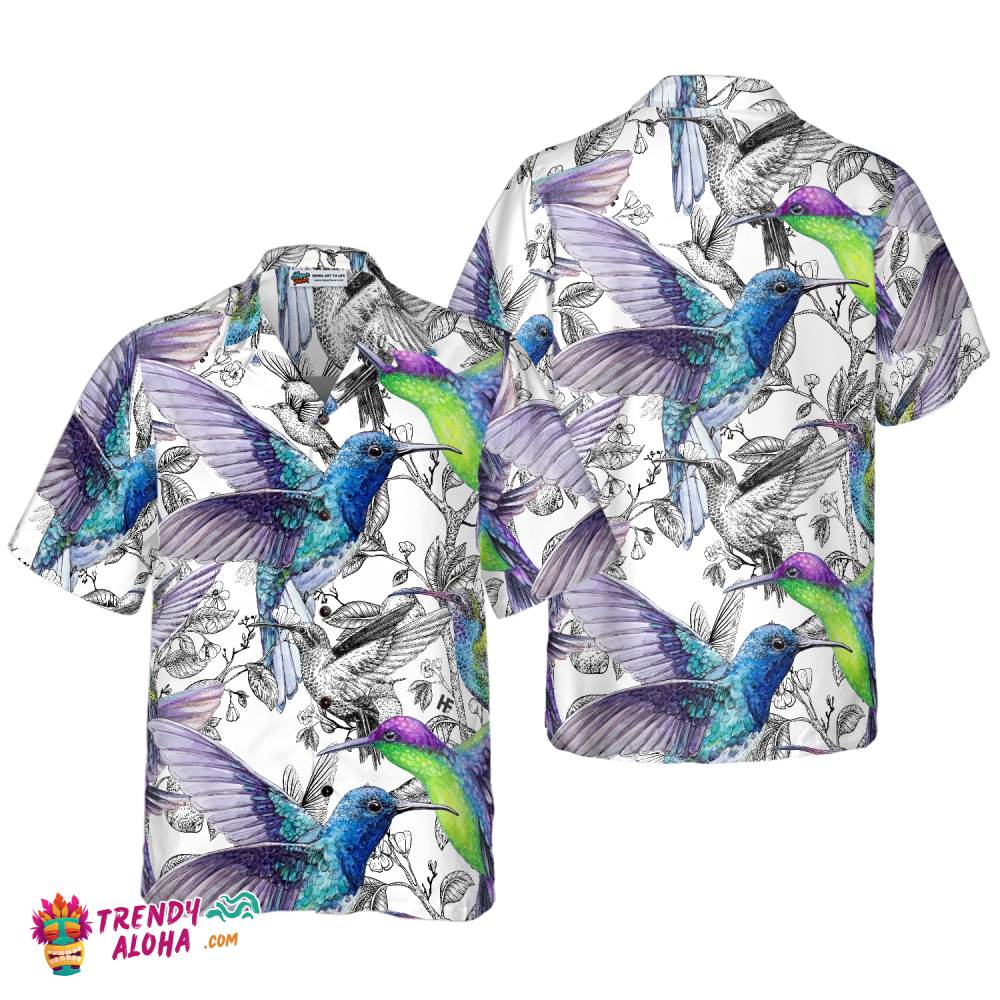 Vintage Hummingbirds Hawaiian Shirt