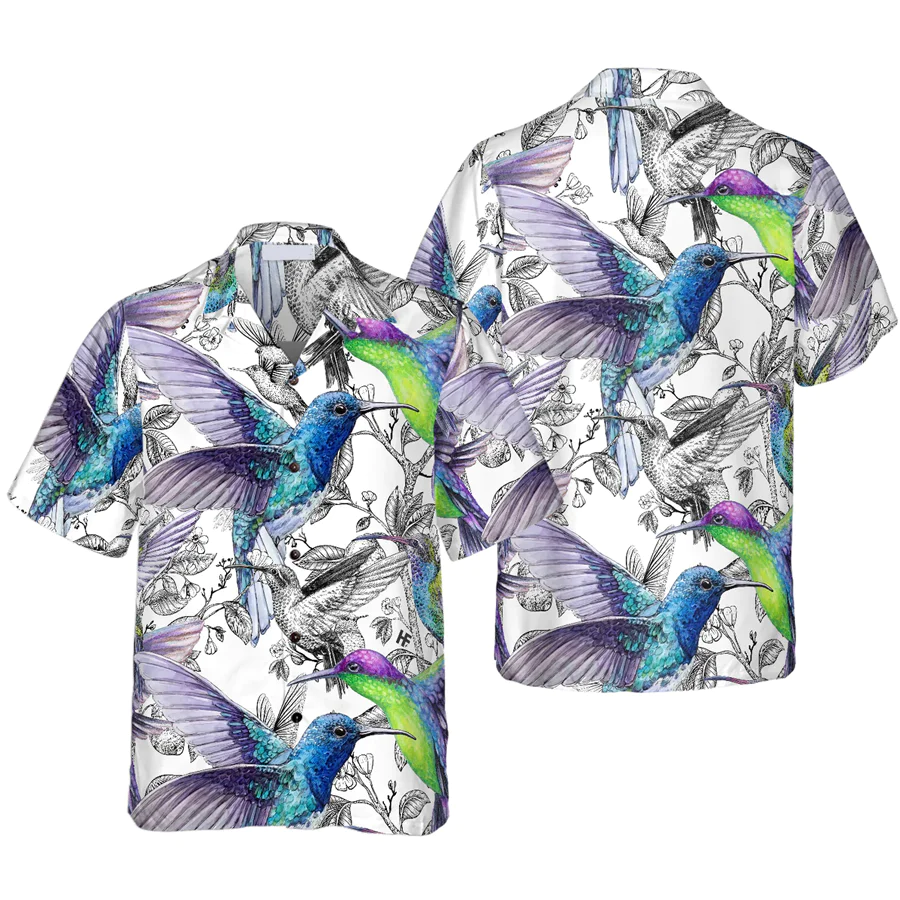 Vintage Hummingbirds Trendy Hawaiian Shirt, Trendy Hawaiian Shirt For Men And Women
