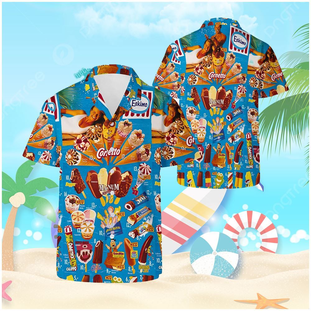 Vintage Ice Cream Beach Look Hawaiian Shirt