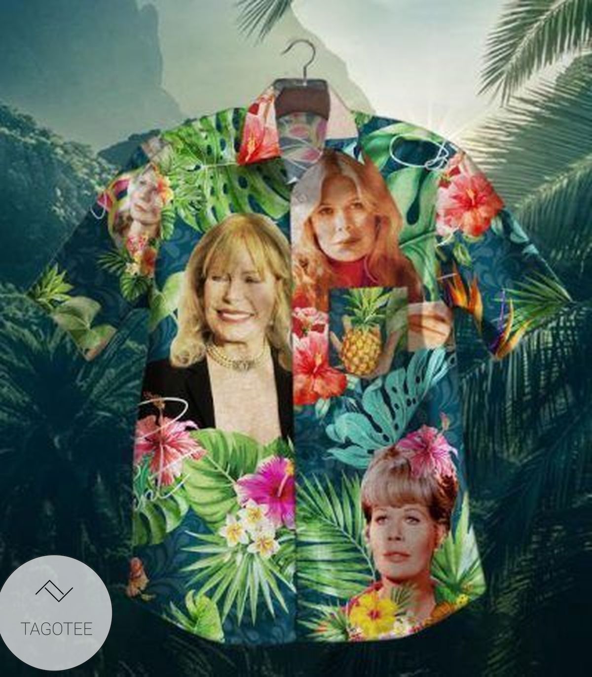 Vintage Margaret Elegantly Dressed on Hot Hawaiian Shirt
