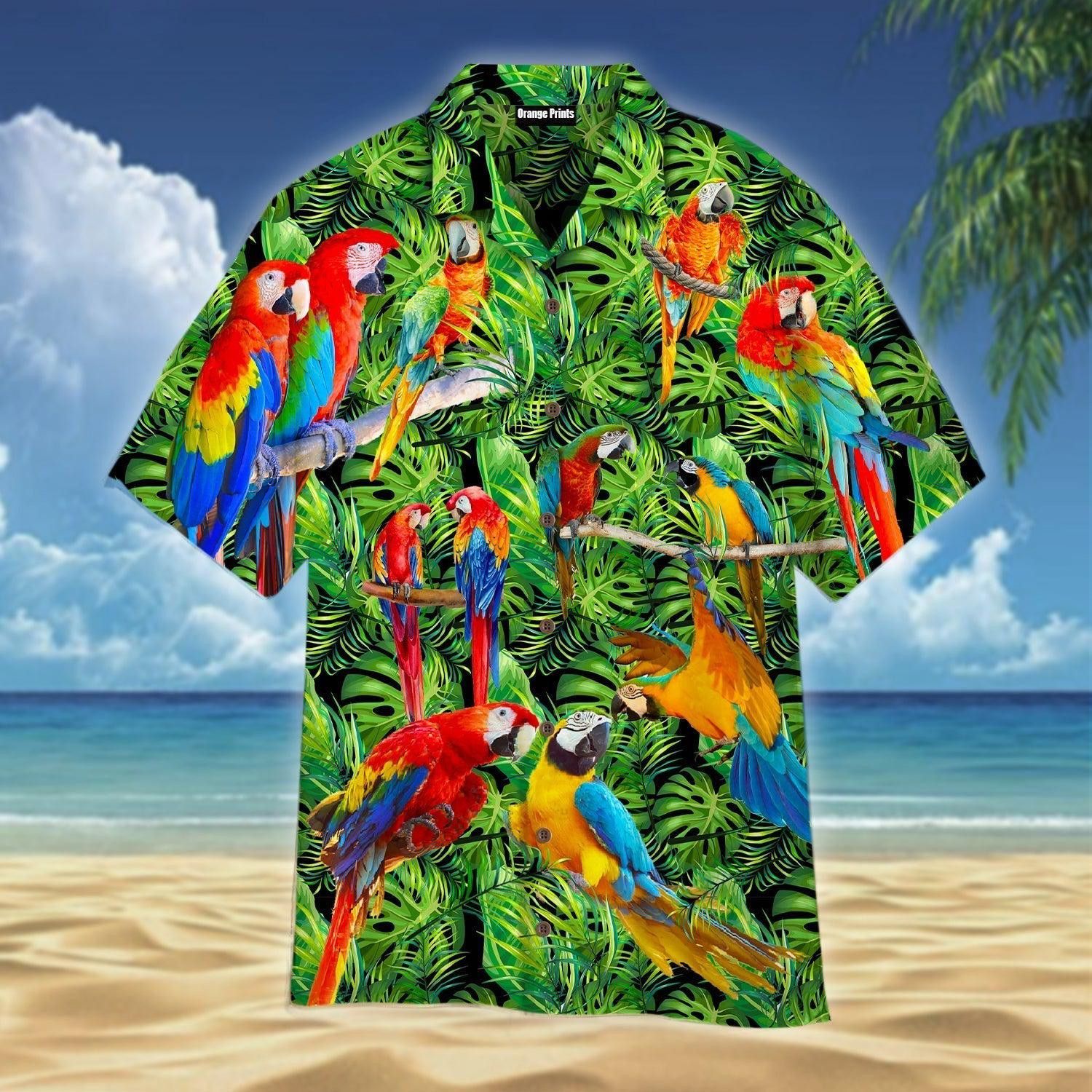 Vintage Parrots Trendy Hawaiian Shirt For